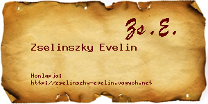 Zselinszky Evelin névjegykártya